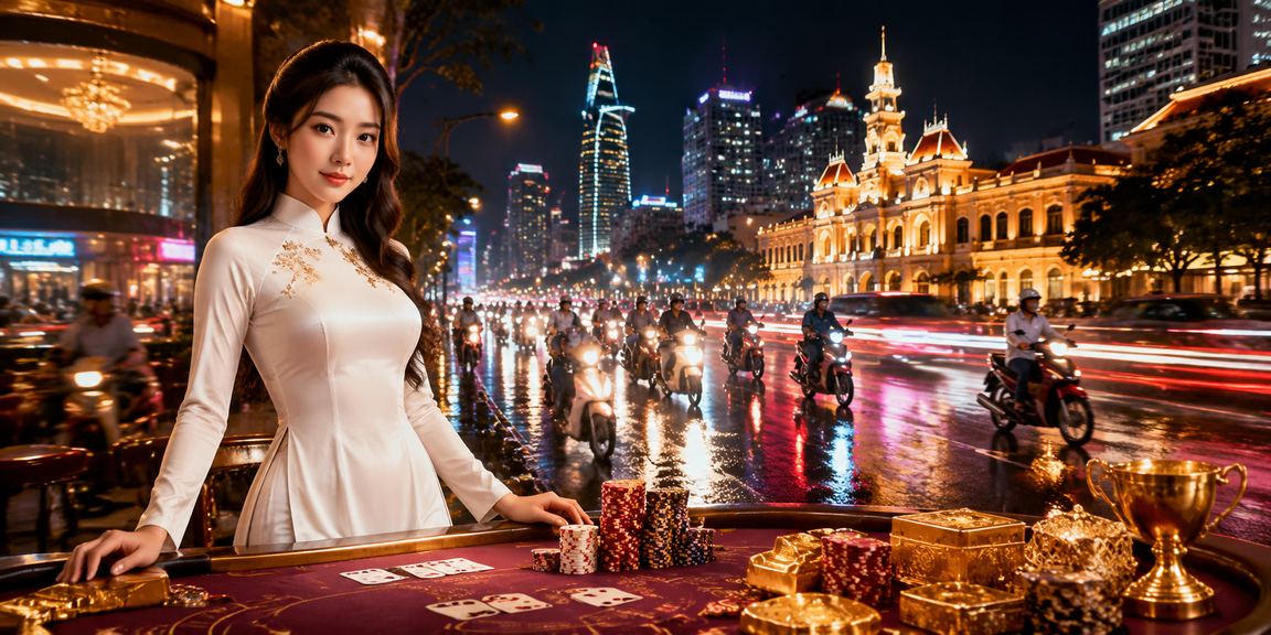 Người chơi bài tại TP.HCM trong trang phục áo dài truyền thống
